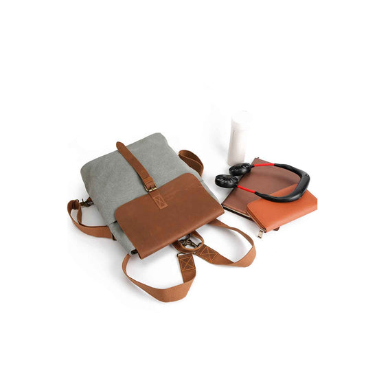 Flap Canvas School Backpack