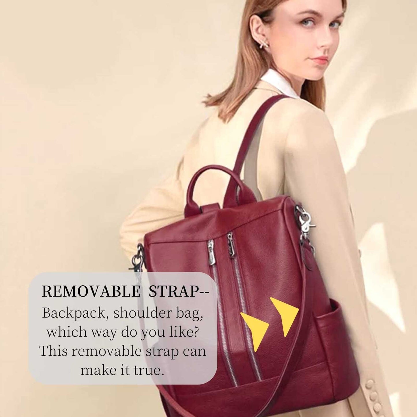 Anti-theft Soft Genuine Leather Backpack