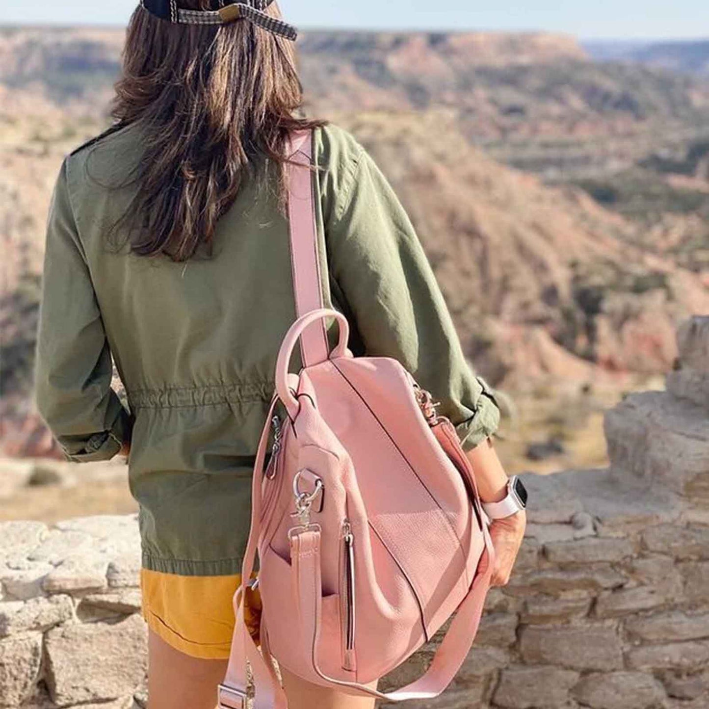 women leather backpack