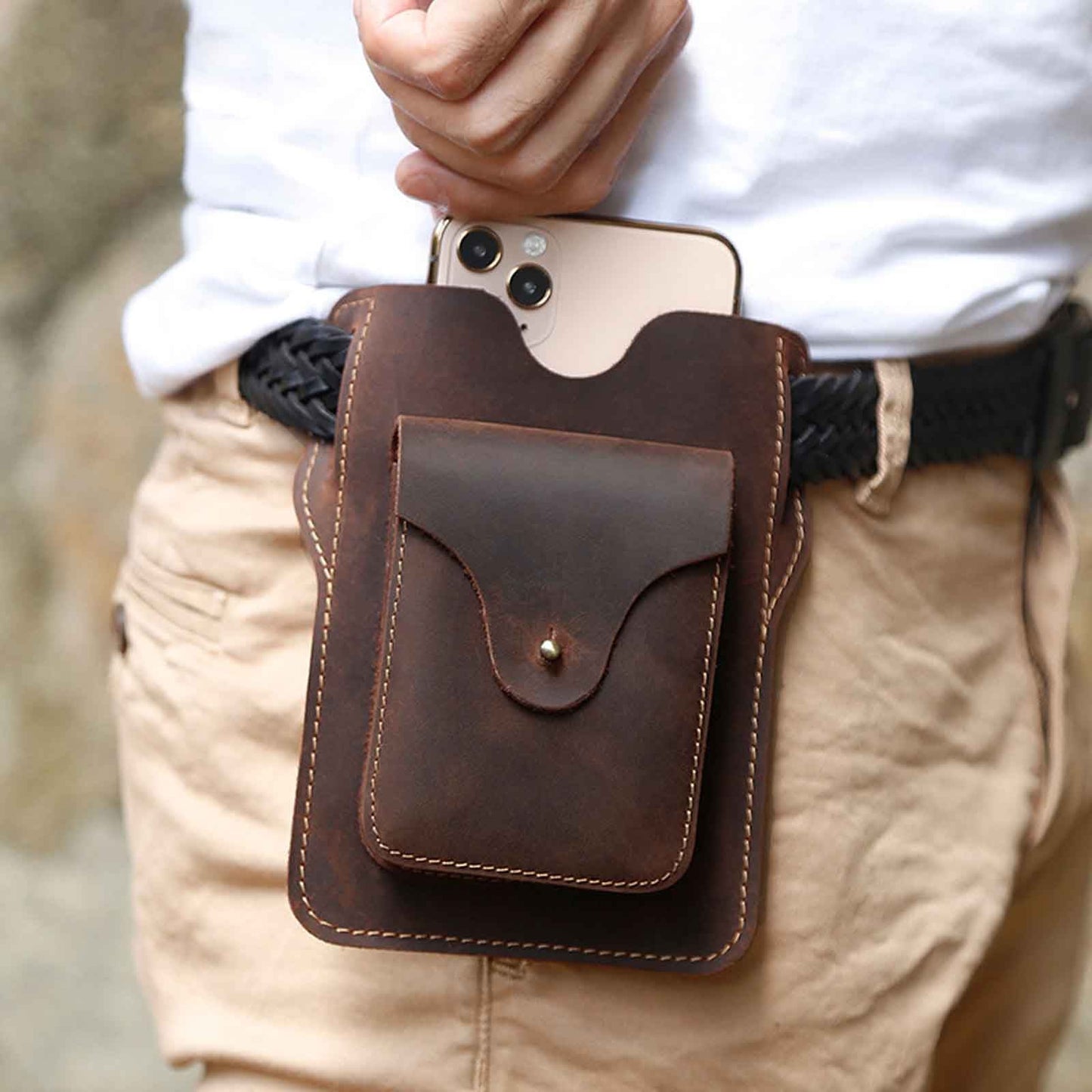 Eddy Leather Phone Belt Bag