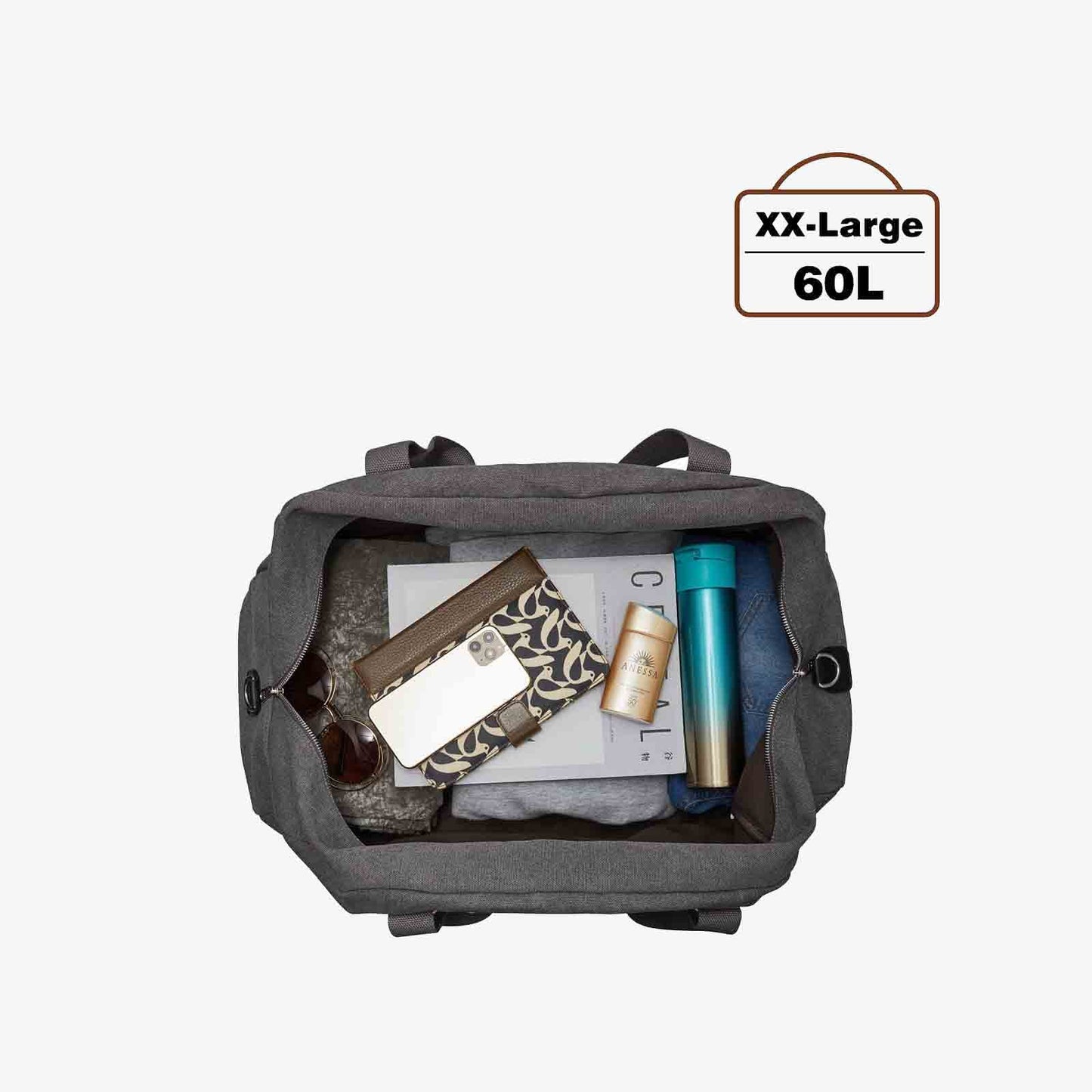 60L Canvas Duffel Bag