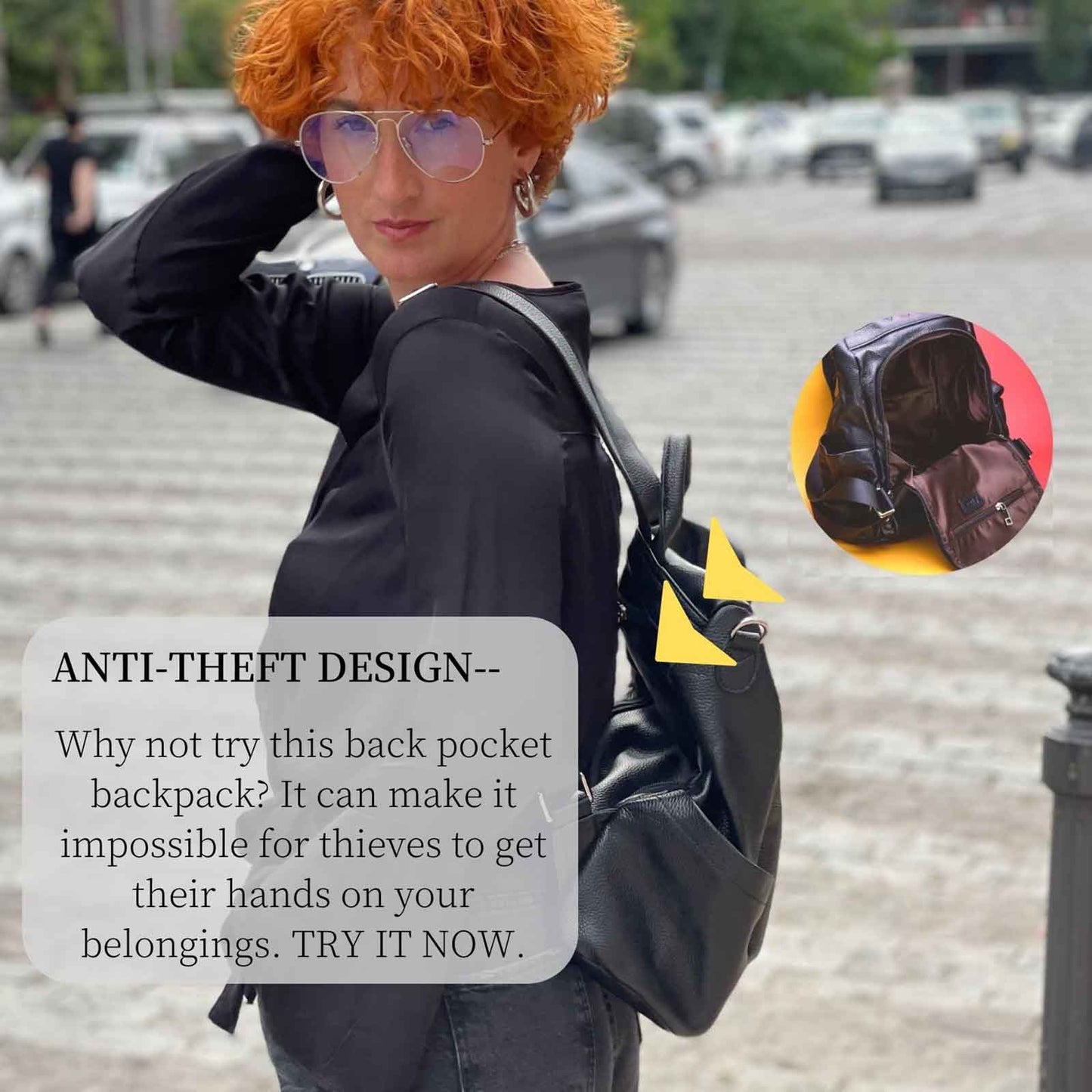 Anti-theft Soft Genuine Leather Backpack