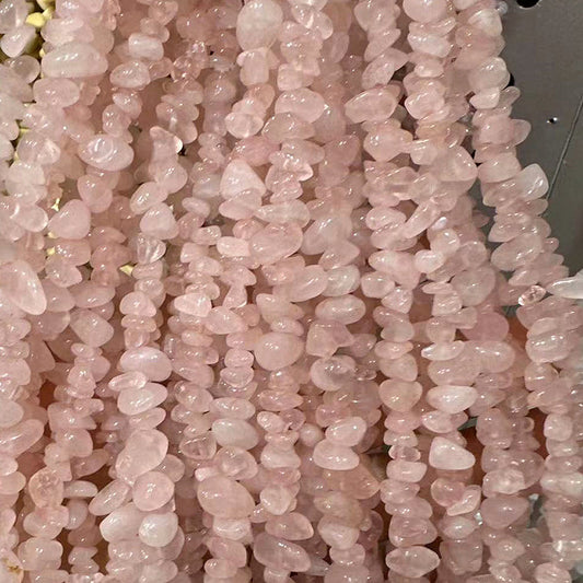 easyso 5-8mm natural stone crystal rose quartz amethyst agate garnet irregular long strip beads DIY accessories gravel