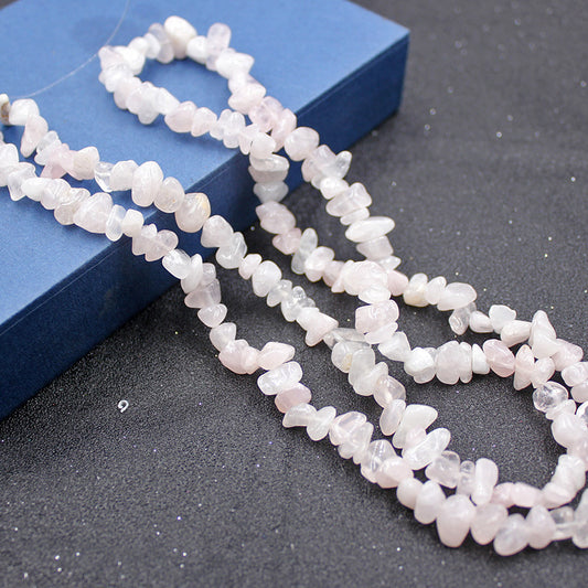 easyso 5-8mm natural stone crystal rose quartz amethyst agate garnet irregular long strip beads DIY accessories gravel
