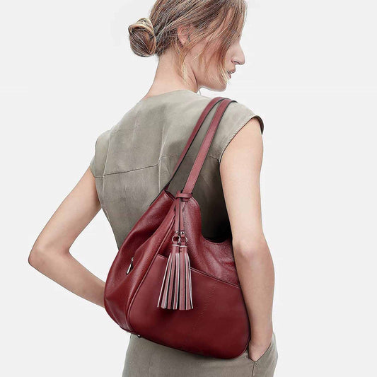 Hobo Tote Bag with Tassel