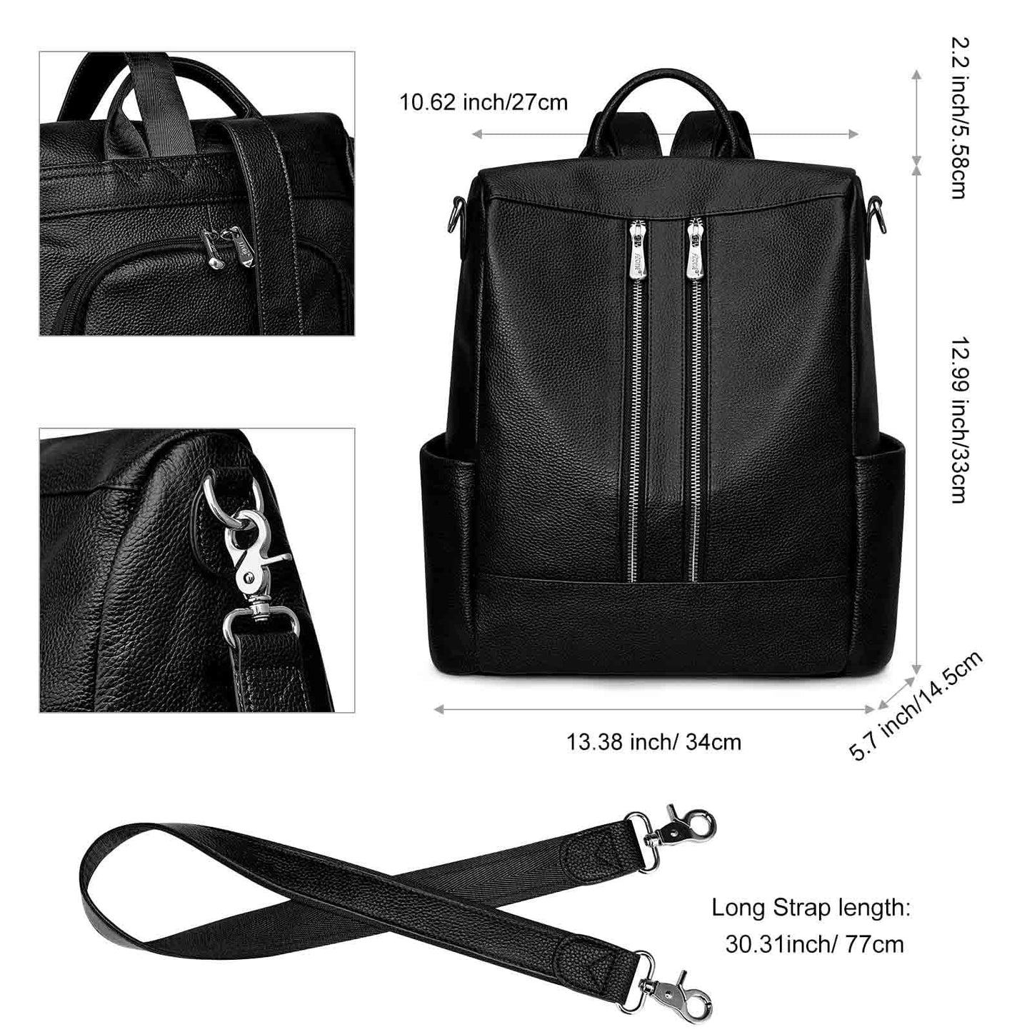 Anti-theft Soft Genuine Leather Backpack