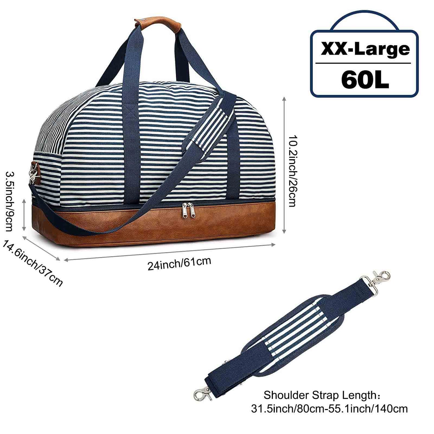 60L Canvas Duffel Bag