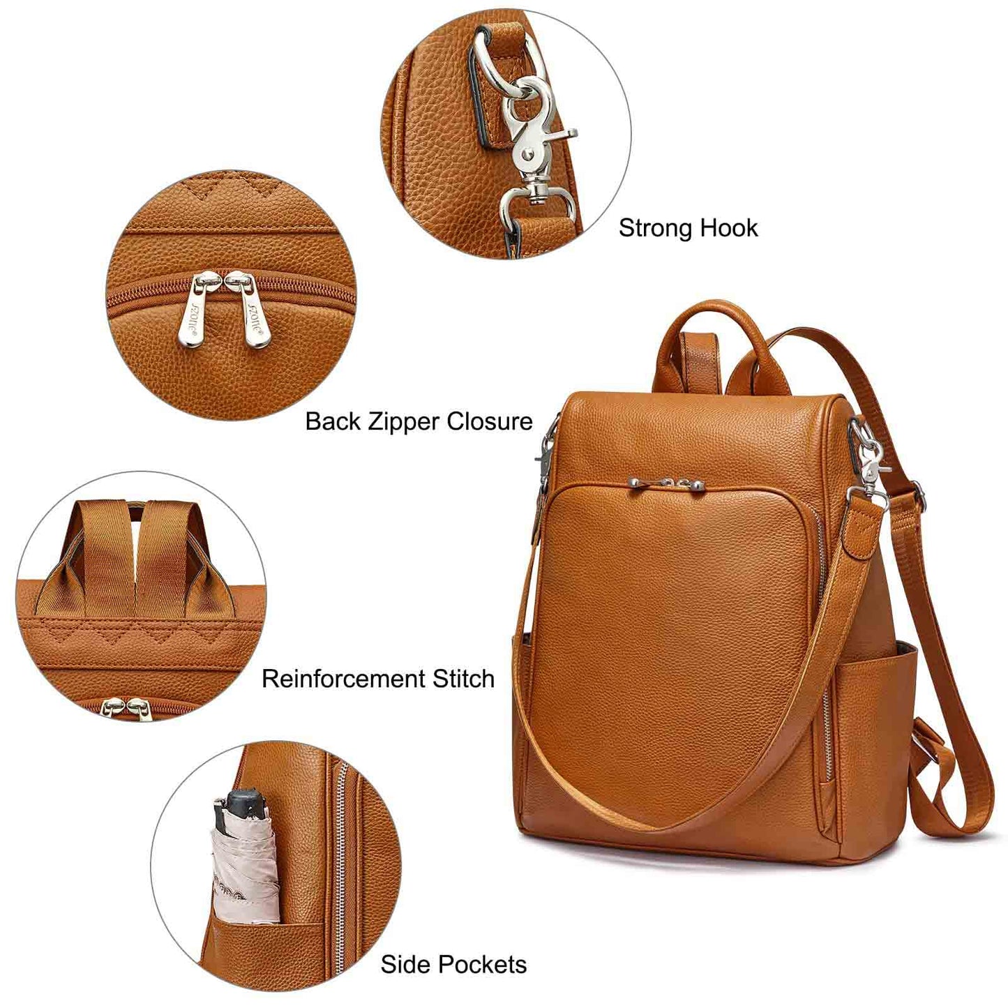 Anti-theft Soft Genuine Leather Backpack