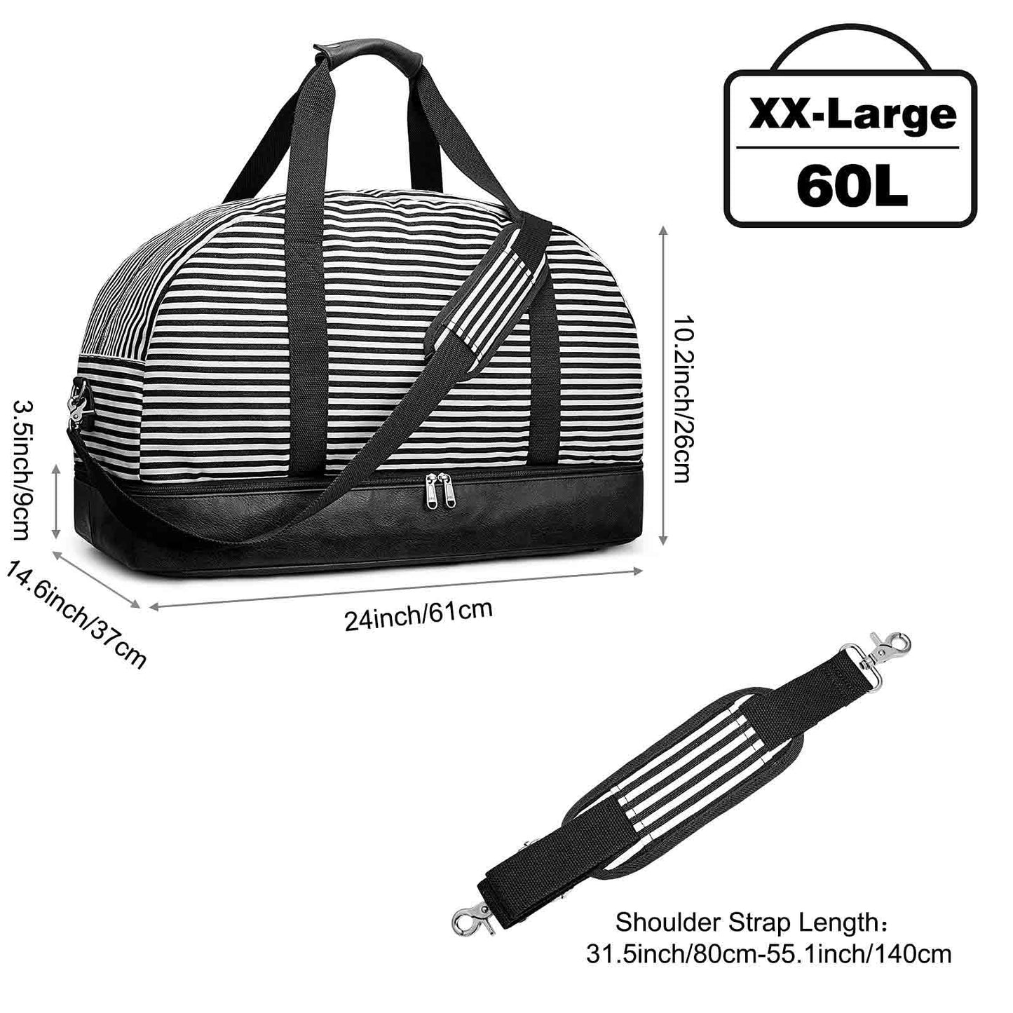 60L Canvas Duffel Bag