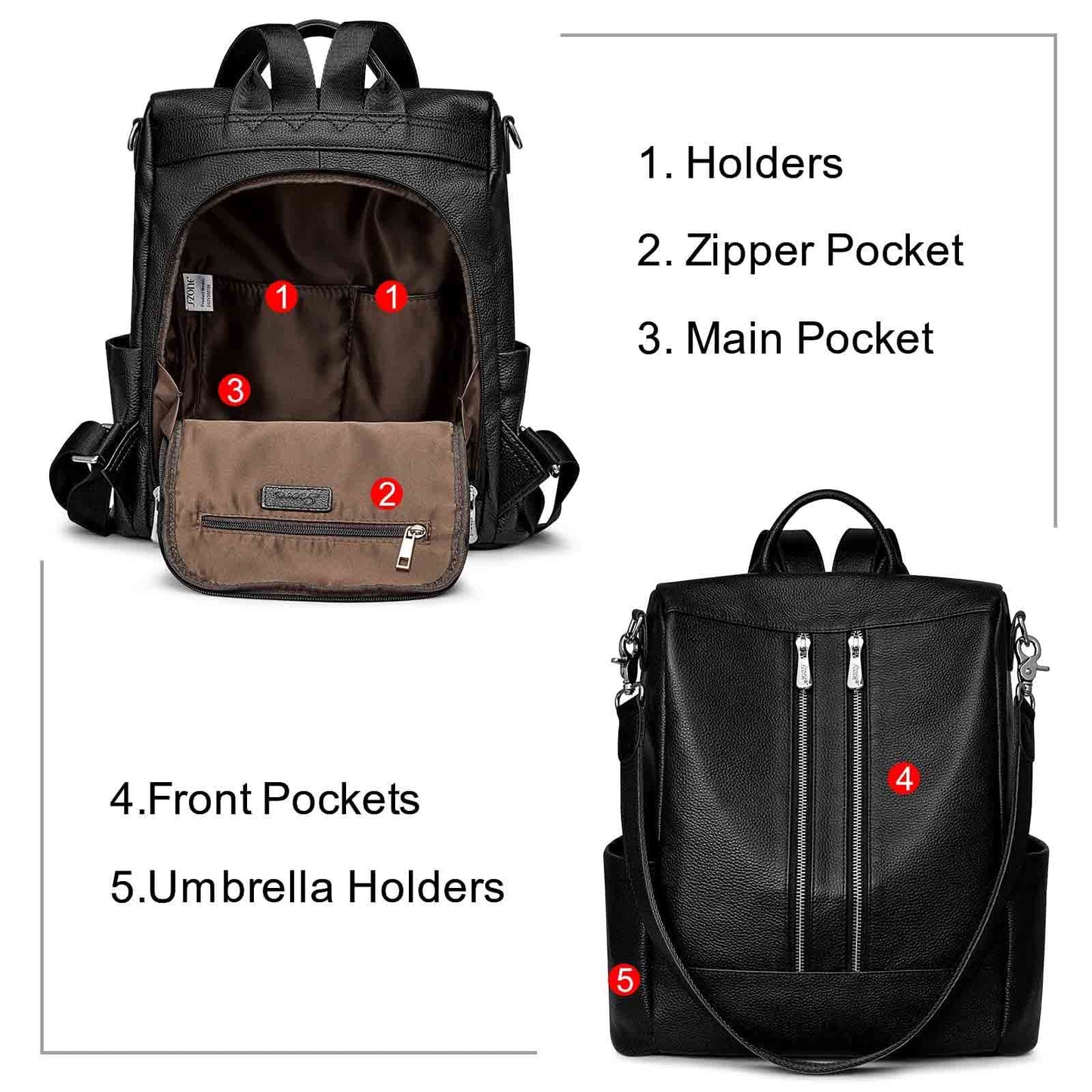 Anti-theft Soft Genuine Leather Backpack