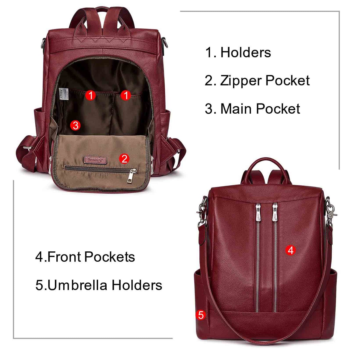 Anti-theft Soft Genuine Leather Backpack