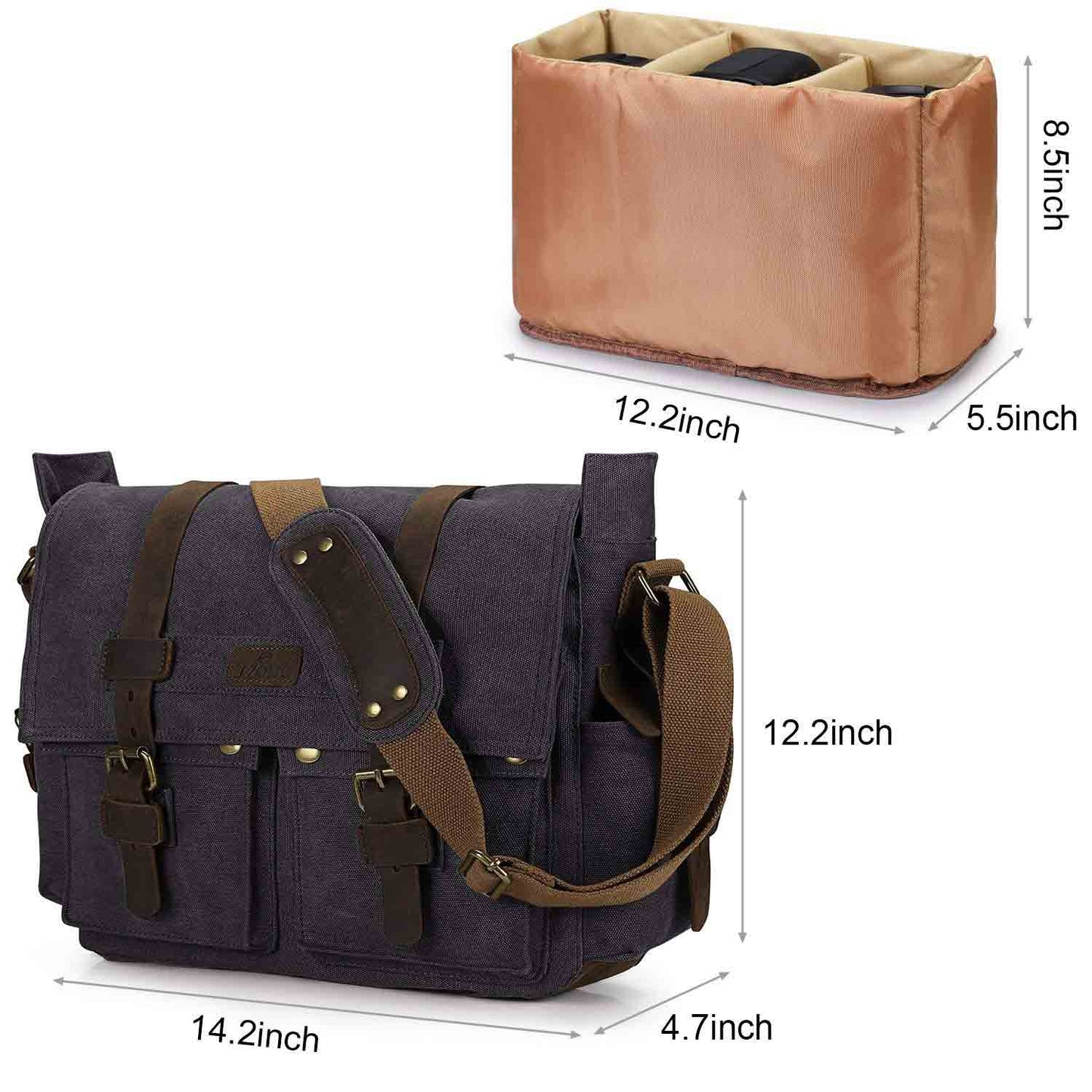 Canvas Camera Messenger Bag