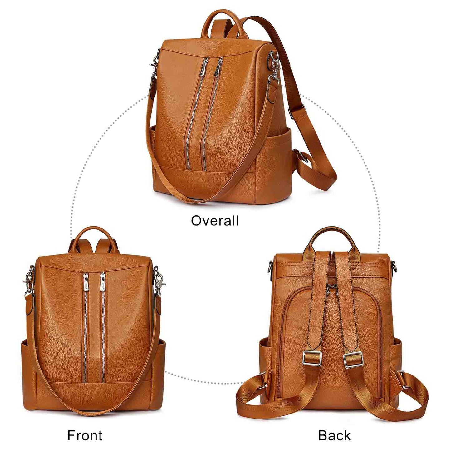 Anti-theft Soft Genuine Leather Backpack