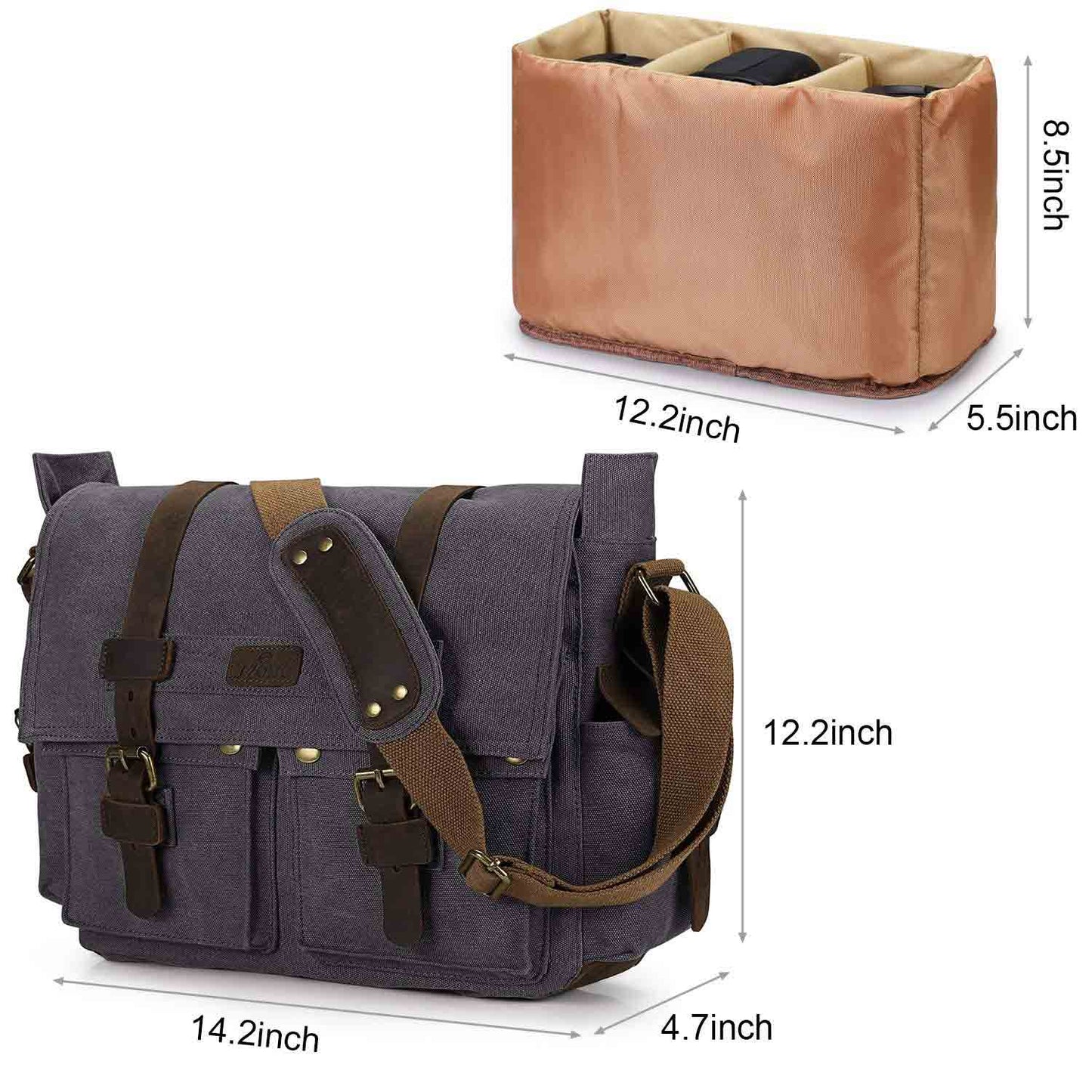 Canvas Camera Messenger Bag