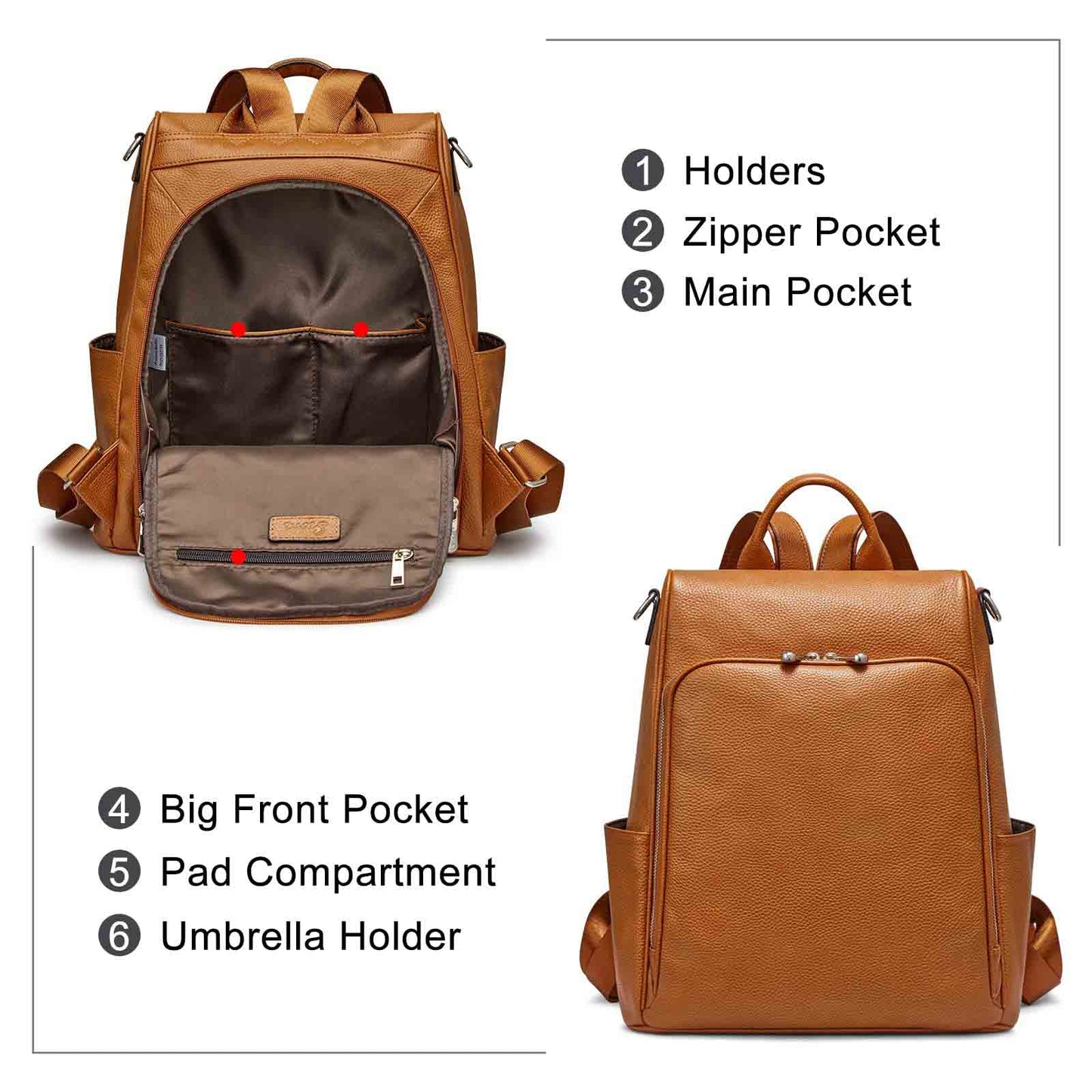 Anti-theft Soft Genuine Leather Backpack