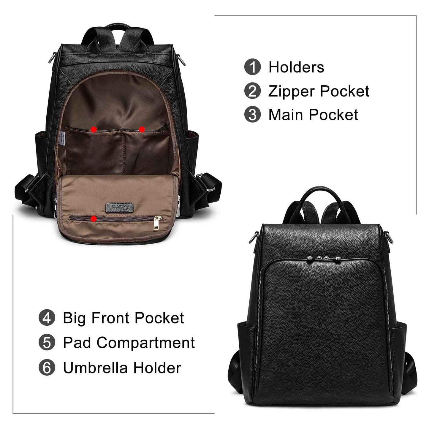 Anti-theft Soft Genuine Leather Backpack