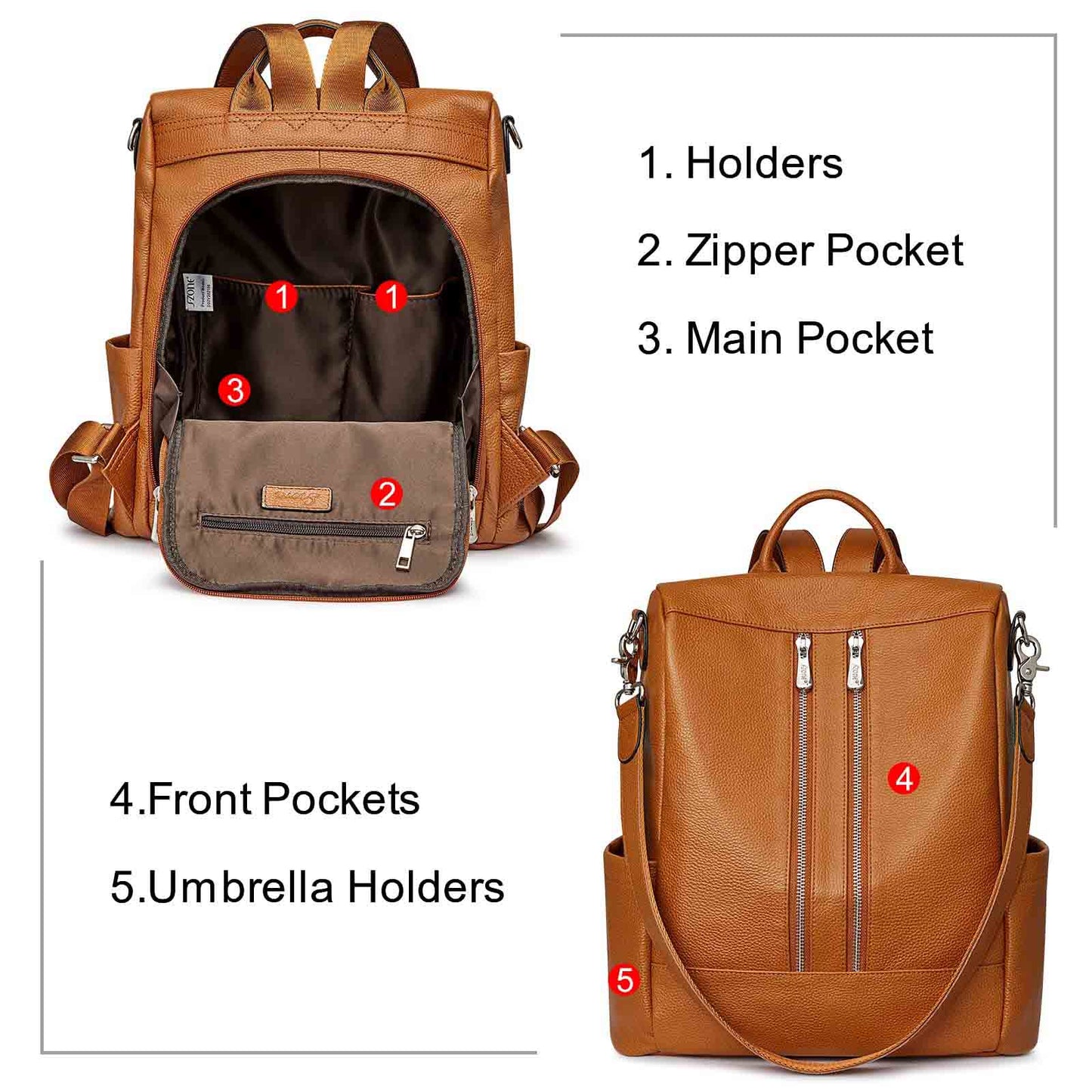 Anti-theft Soft Genuine Leather Backpack