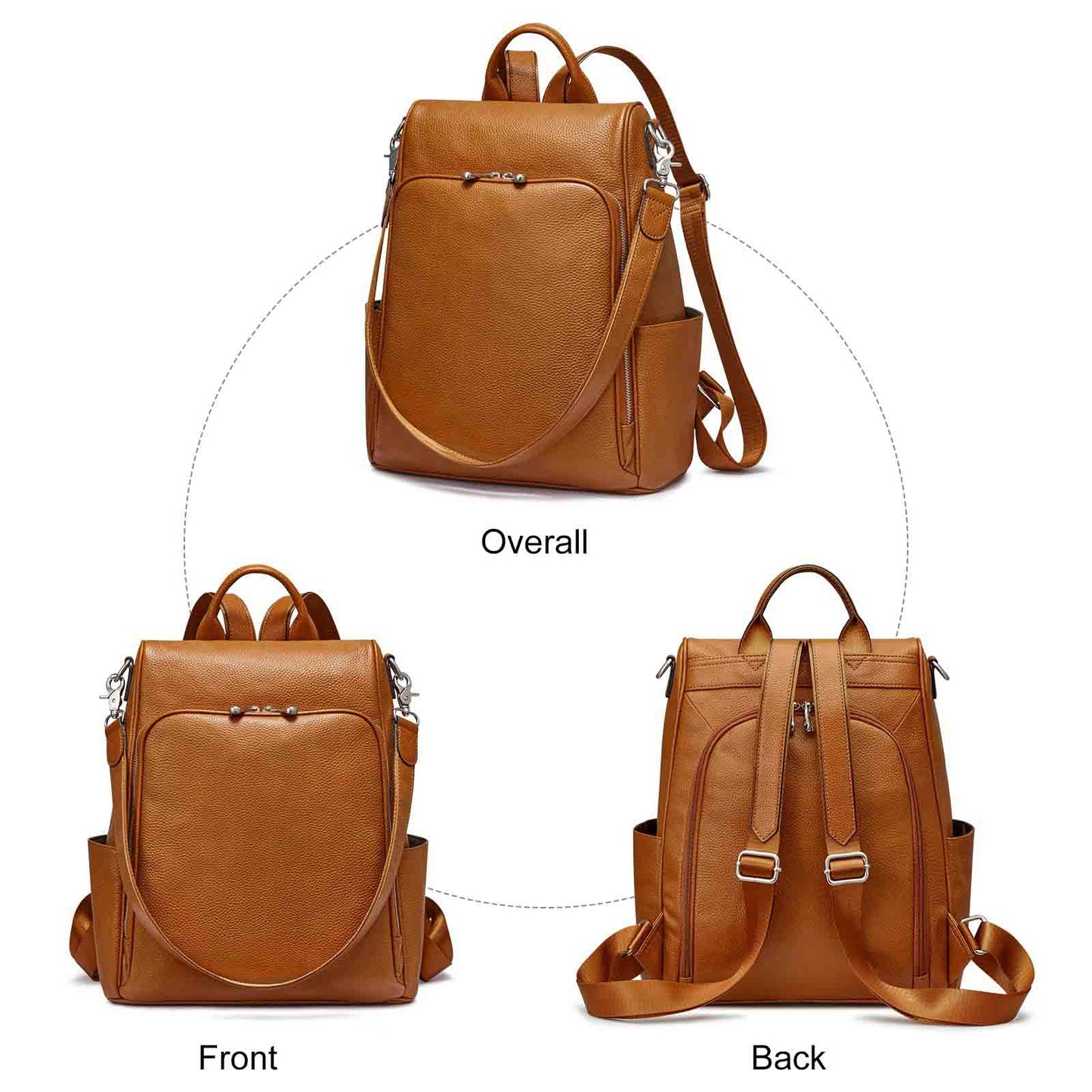 Anti-theft Soft Genuine Leather Backpack