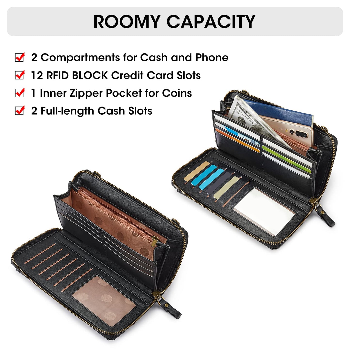 Crossbody Cell Phone Purse With RFID Blocking